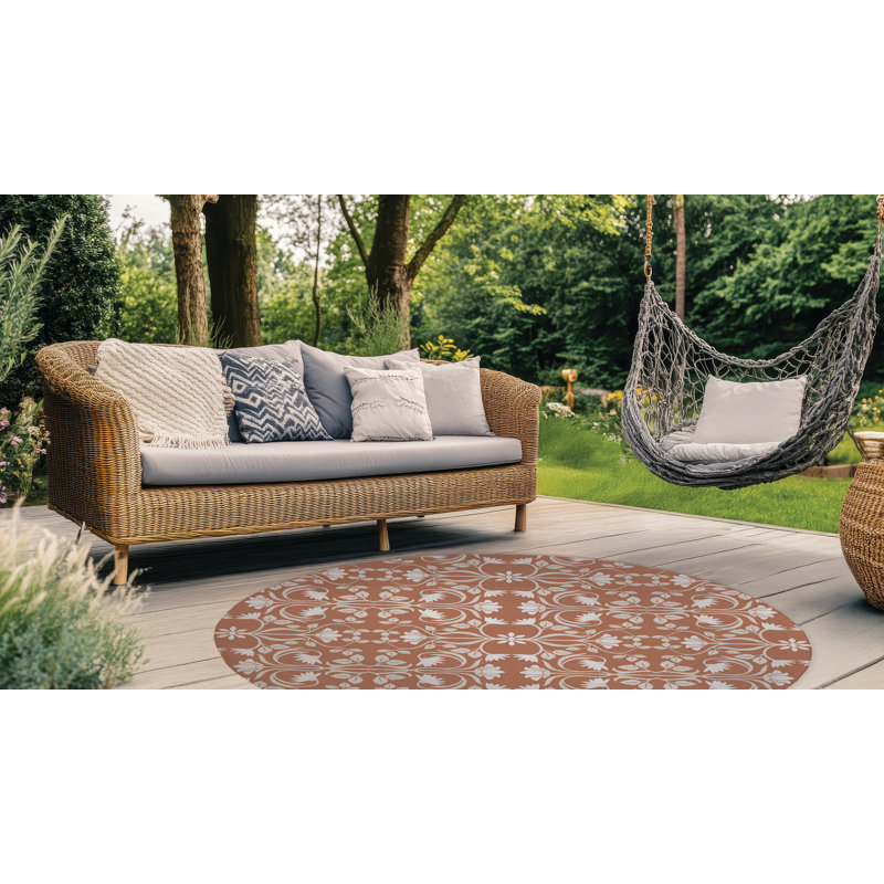 Savanah Outdoor Rug, Round 5'