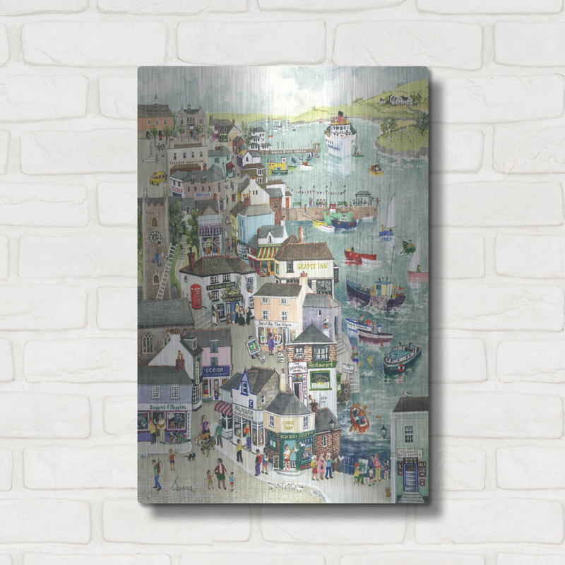  «Street Through Falmouth» par Serena, art mural en métal, 16 po x 24 po, H 24 po x l 16 po