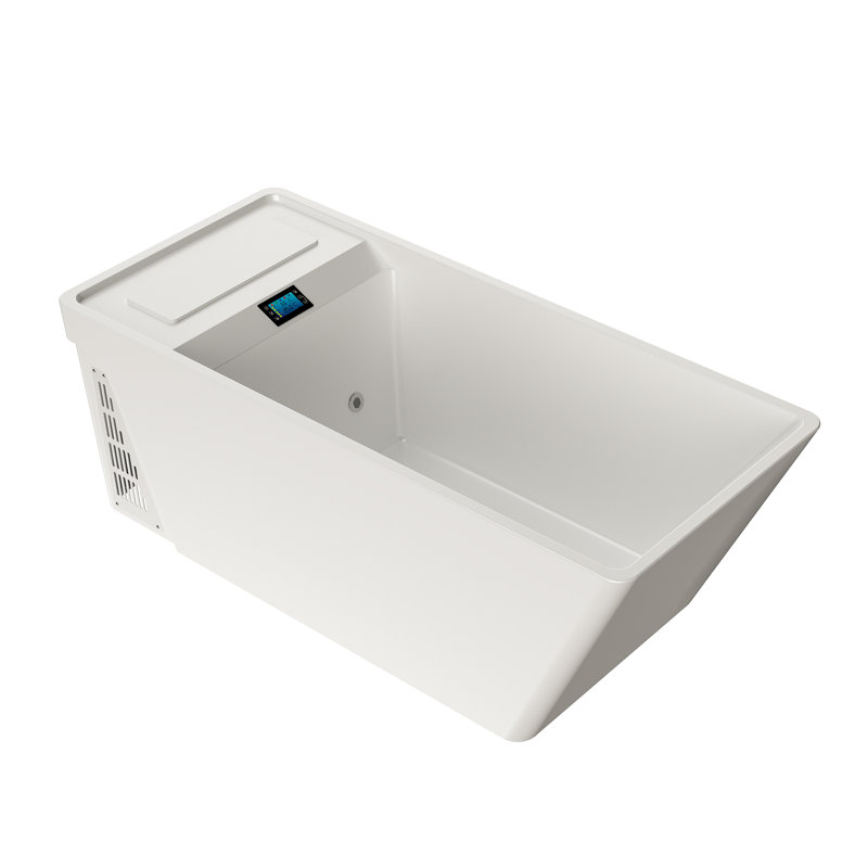 All-in-one 78 In. X 31 In. Cold Plunge Bathtub Ice Bath W/ Right Drain - Ozone Sterilization - Chiller - Heater In White