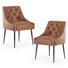 Dining Chairs (Set of 4) Mid Century Modern Kitchen Chair Comfortable Upholstered Faux Leather Dinner Chairs for Kitchen Dining Room