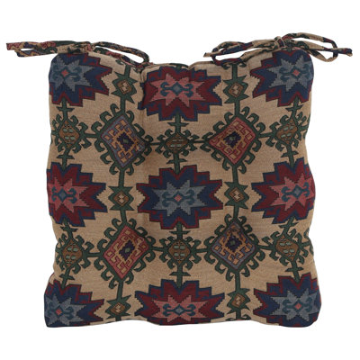 16-Inch Square Woven Tapestry Tufted Chair Cushions (Set Of 2)