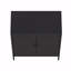 Armoire d'appoint moderne en acier de 32 po avec 3 tablettes réglables noires Naomi-1777674647