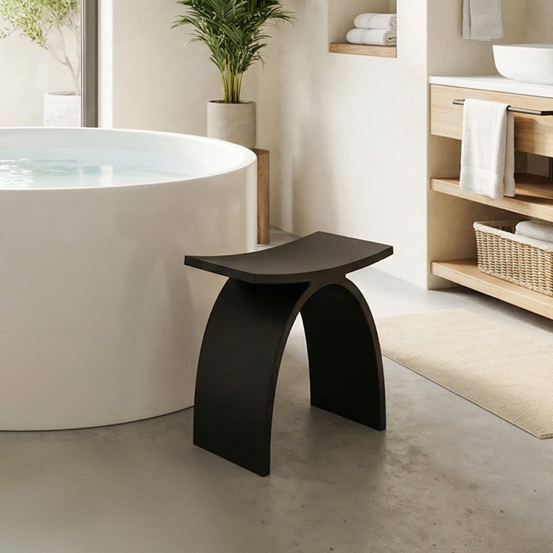 Tabouret de douche 16,5 po x 9,1 po Camille, Matte Black