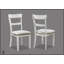 Ensemble de salle à manger rustique de style rustique 5 pièces avec table rectangulaire et chaises rembourrées en tissu d'aspect lin, finition bois flotté
