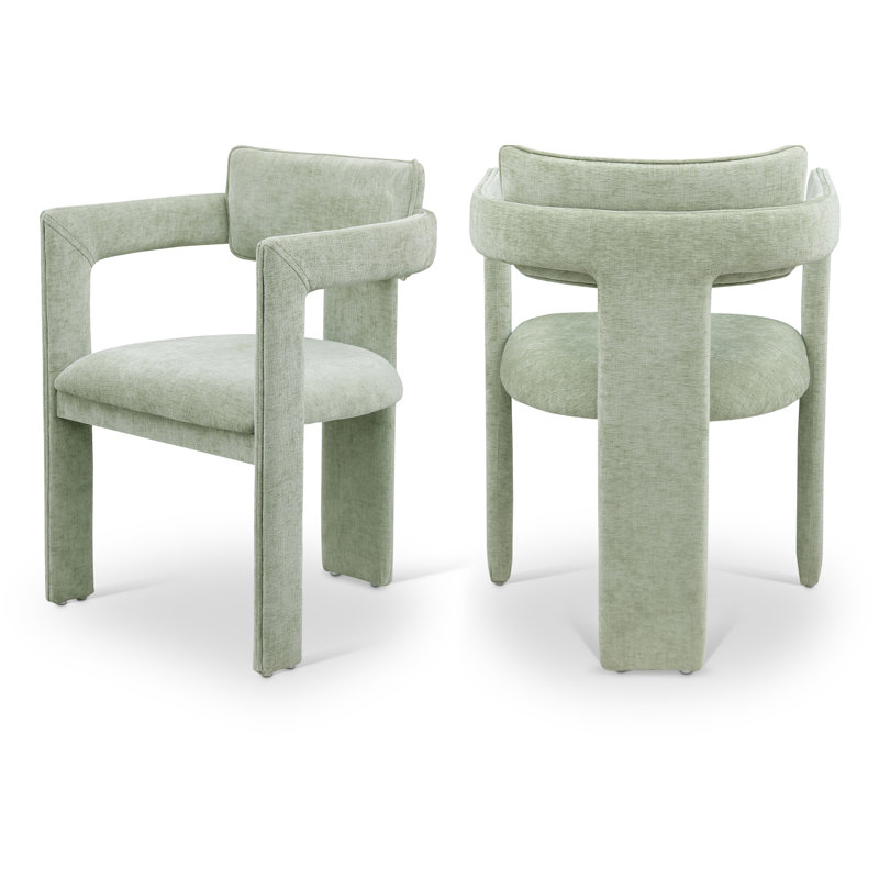 Chaise en chenille Exilda, Tissu chenille menthe