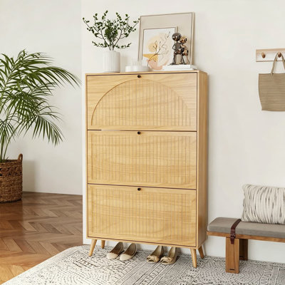 Armoire de rangement pour chaussures 24 paires avec 3 tiroirs rabattables, range-chaussures autoportant
