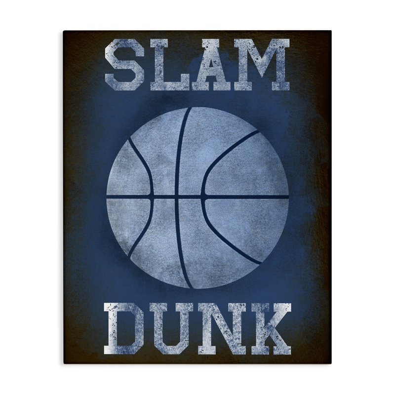 Toile bleue marine Slam Dunk, design par Marcus Prime, H 40 po x l 30 po