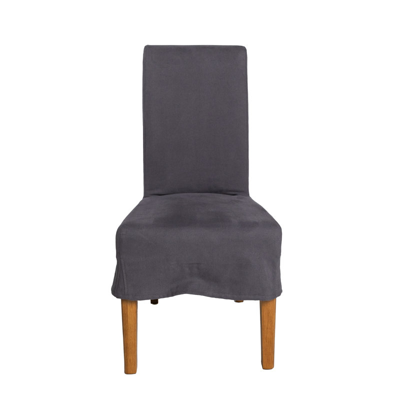 Gallego 47cm H Cotton Upholstered Side Chair, Dark Gray