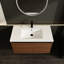 Meuble-lavabo 36 po, brun avec comptoir en résine - armoire 2 portes, bois d'ingénierie résistant à l'usure et à la déchirure, meuble-lavabo 36 po, lavabo, bois, garde un attrait durable, pour diverses pièces-120994624