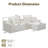 111.2" W Sectional Compression Sofa 4 Piece Corduroy Modular Boneless Cloud Couch With Center Console Storage & USB Charging & Cup Holders & Ottoman-697963268