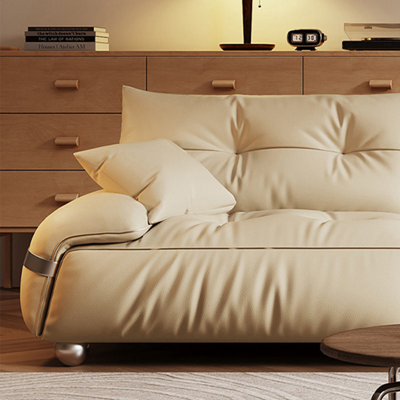 Mid Ancient Style Cream Straight Sofa