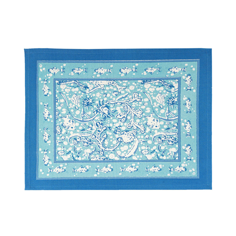 La Mer 100% Cotton Rectangle Placemats, Blue