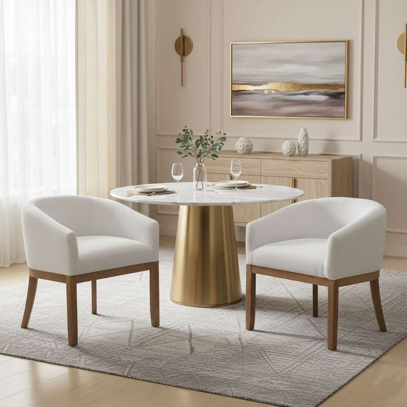 Ensemble de chaises de salle à manger Mid Century Modern, Beige