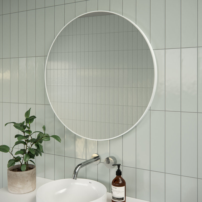 Miroir rond Leia, Blanc, 28 po x 28 po