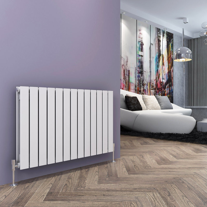 Tanya Horizontal Designer Radiator, White, 60cm H x 98.8cm W x 6.1cm D