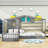Twin Wood House Bed with Fence and Slatted Frame-1577662658
