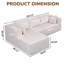 Canapé modulaire en forme de L de 105 po, revêtement moelleux, structure entièrement en mousse (sans ressorts), emballé sous vide, peu encombrant