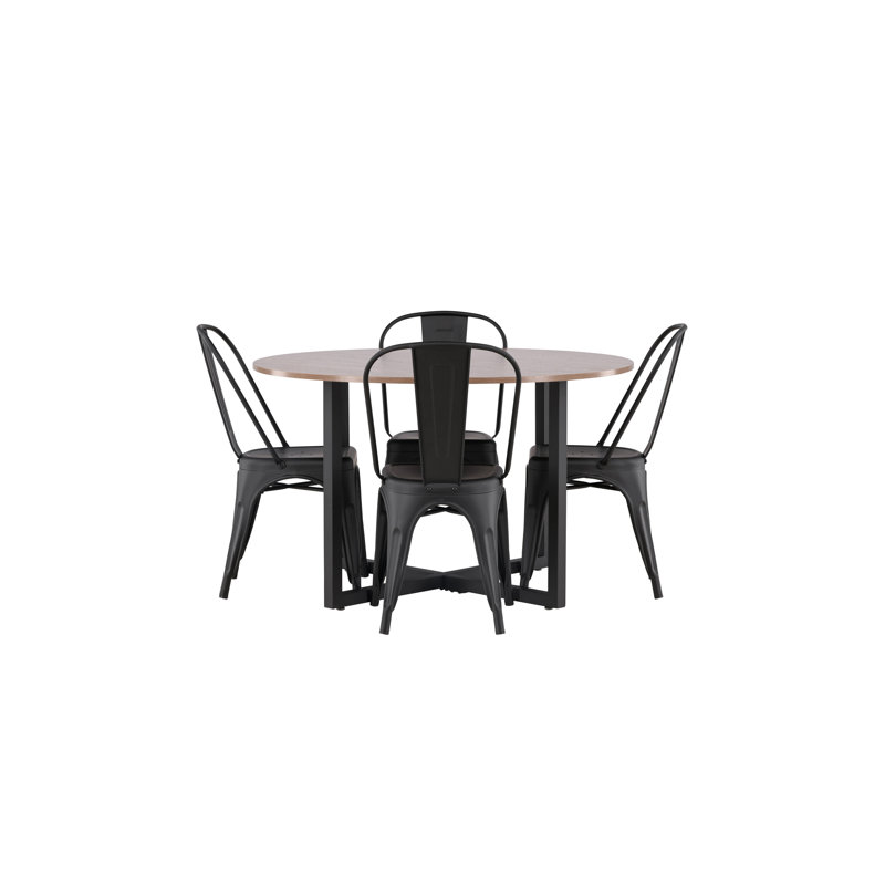 Tabor 4 - Person Dining Set, Black, Black