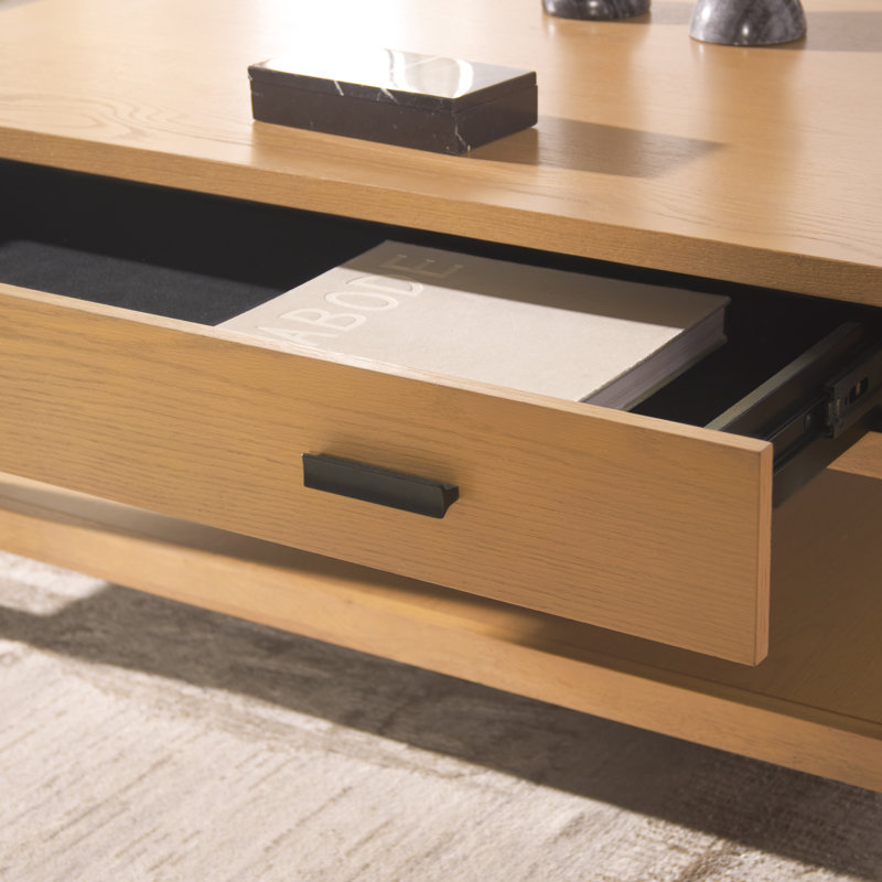 Jaylessa Wood 1 Drawer Coffee Table, Natural