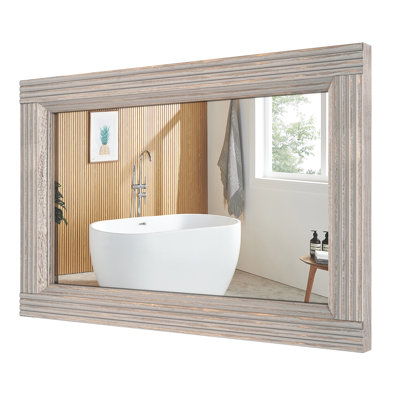 Solid Wood Flat Bathroom Mirror