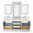 85'' Double Bathroom Vanity with White Quartz Top-101688715