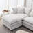 105" Modular Sectional Couch,Upholstered Soft Chenille Fabric Sofa,3 Seater With Ottoman L Shape Sofa-192310020
