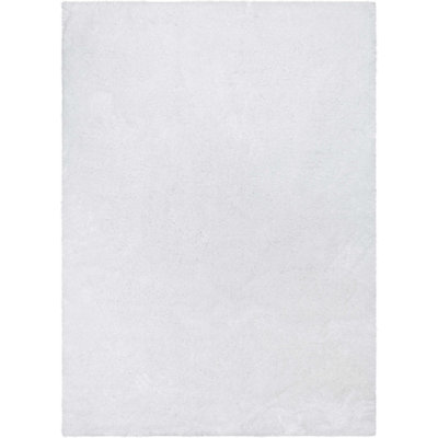Tapis blanc à poils longs Feather