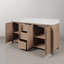 Meuble-lavabo double autoportant de 72 po avec plateau en marbre et lavabo en céramique blanche Belmont-596360127