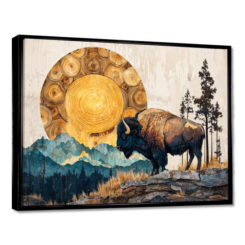 Genelda - Animals Large Wall Art, H 12 po x l 20 po, Cadre flottant, Noir