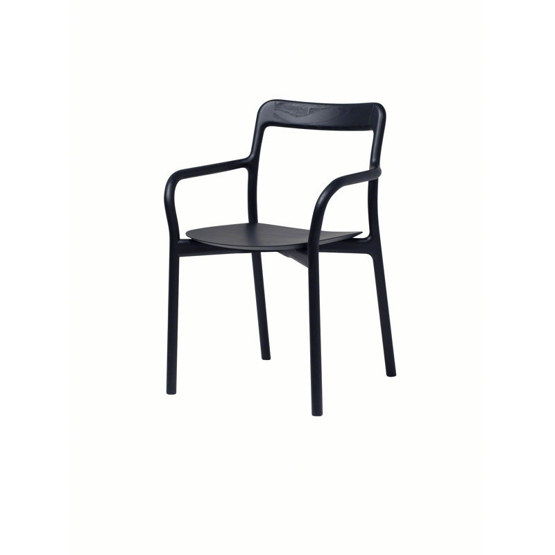 Branca Solid Arm Chair, Black