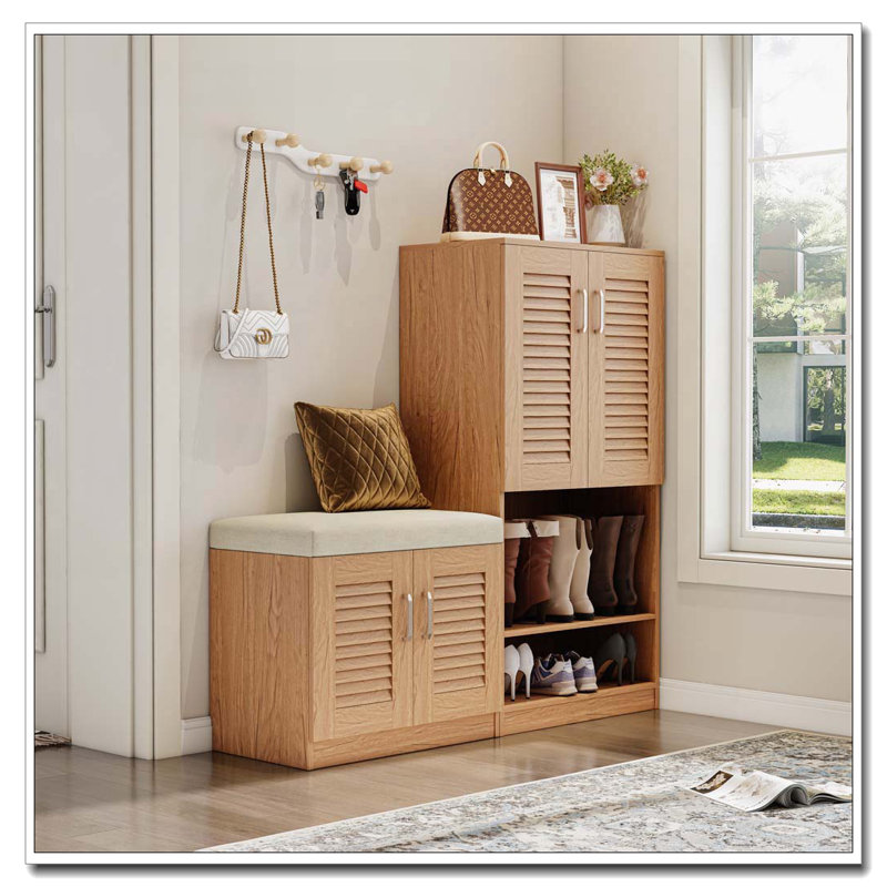 Banc de rangement pour chaussures, Chêne