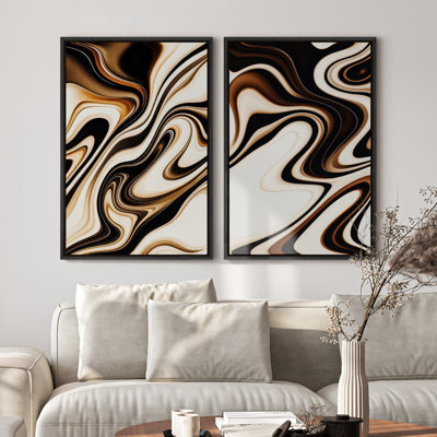 Framed Canvas Wall Art, Vintage Abstract Wall Canvas Prints