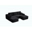 Canapé modulaire 104 po avec méridienne en U et poches latérales, conception modulaire moderne, assise profonde, canapé rembourré pour le salon / chambre à coucher, sans assemblage requis (tissu moelleux), noir, gauche-440585141-440585142