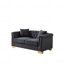 Canapé classique de style moderne, canapé double Chesterfield de 62 po avec accoudoirs arrondis cloutés décoratifs Cloud-133247766