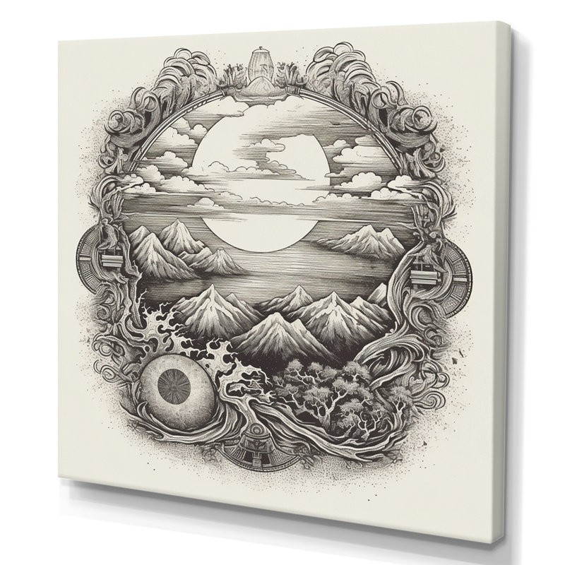 Paysage asiatique intemporel - Impression, Toile tendue, H 30 po x l 30 po x P 1 po