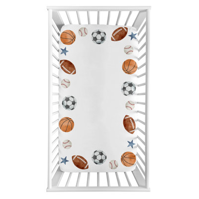 Watercolor Sports Theme Fitted Photo Op Crib Sheet