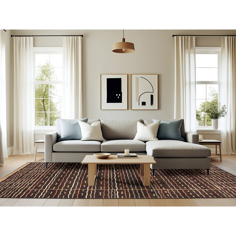Tapis contemporain brun, Rectangle 6 pi x 9 pi