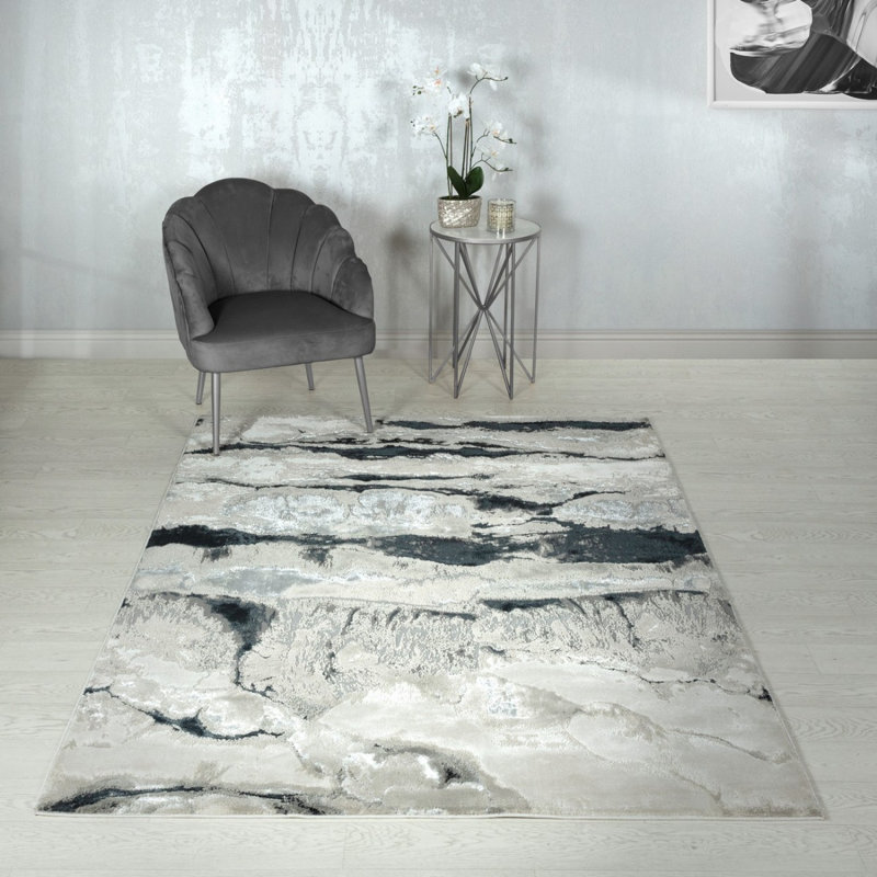 Quartz Modern Abstract Optical Easy To Clean Rug For Living Room Bedroom And Dining Room, Rectangle 240 x 340cm