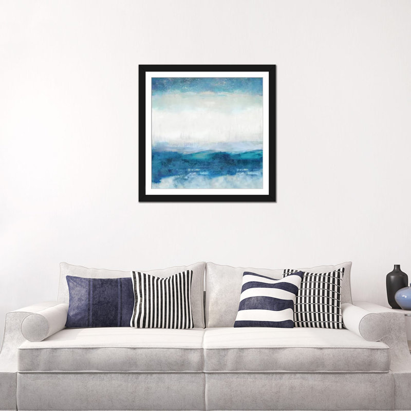 «Aqua Motion», reproduction sur toile, Papier beaux-arts encadré noir, Blanc, H 24 po x l 24 po x P 1 po