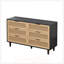 Armoire de rangement en rotin à 6 tiroirs avec glissières à tiroir lisses pour l'organisation de la chambre à coucher et du salon-130182047-130182045
