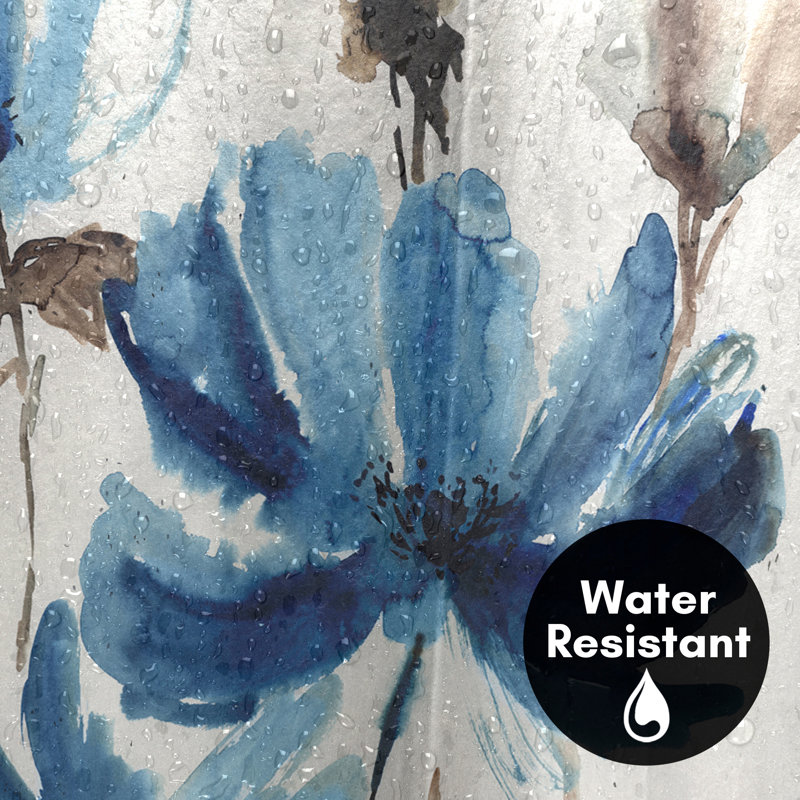 Botanical Shower Curtain Blissful Blue by PI Creative Art