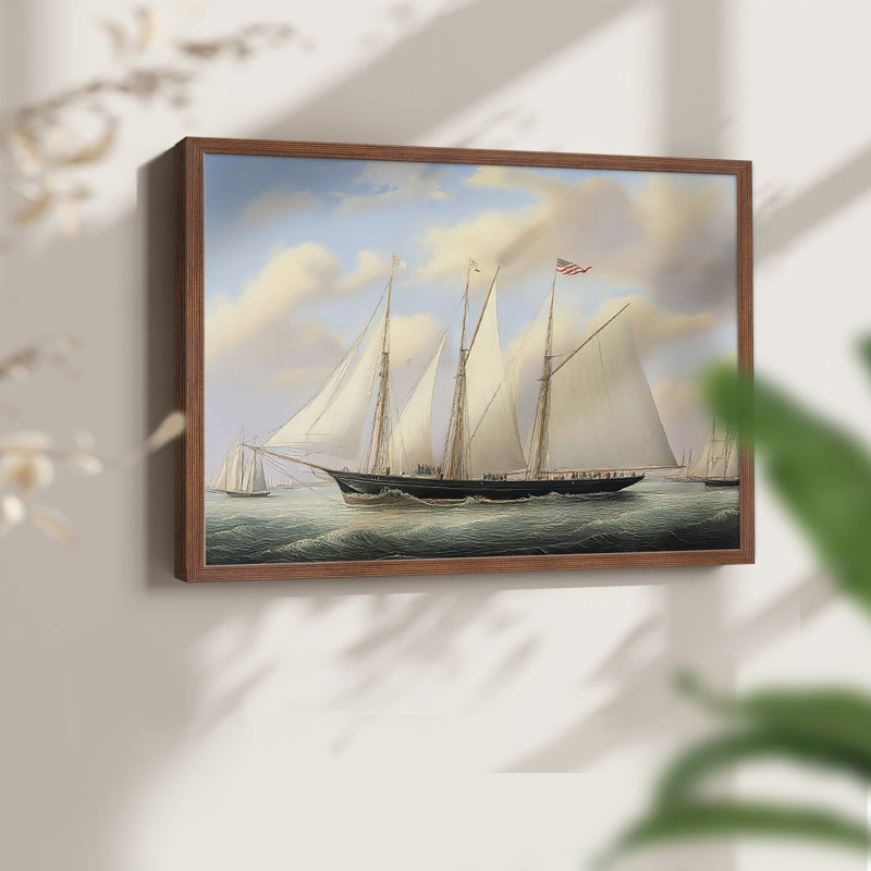 Nautical Series-CXIV - Reproduction encadrée - Restickable, H 11 po x l 14 po, Noyer
