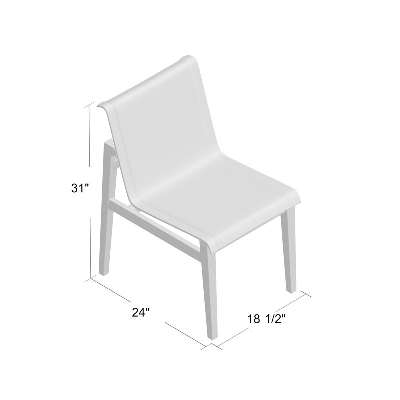 Coast Patio Dining Side Chair, Canvas Sling