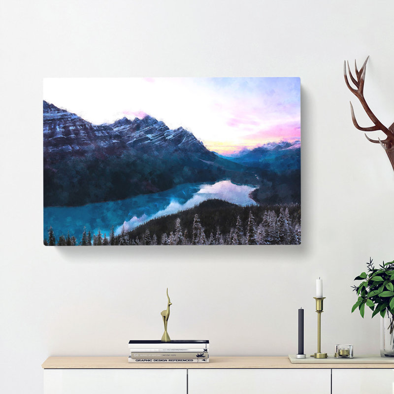 Peyto Lake In Alberta Canada - Wrapped Canvas Print, 60cm H x 91cm W x 3cm D