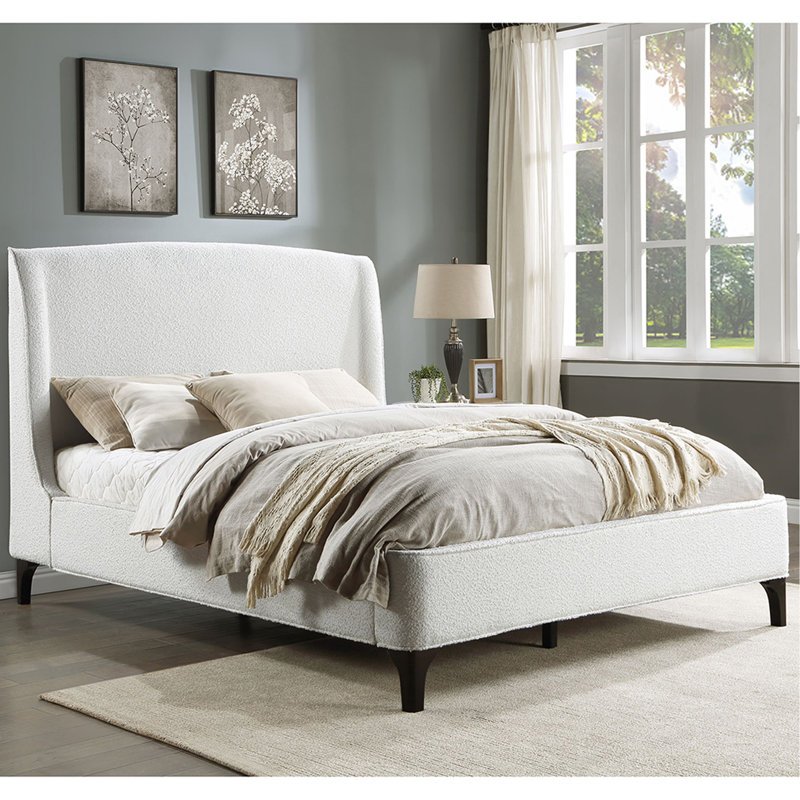 Snow Upholstered Eastern King Wingback Bed