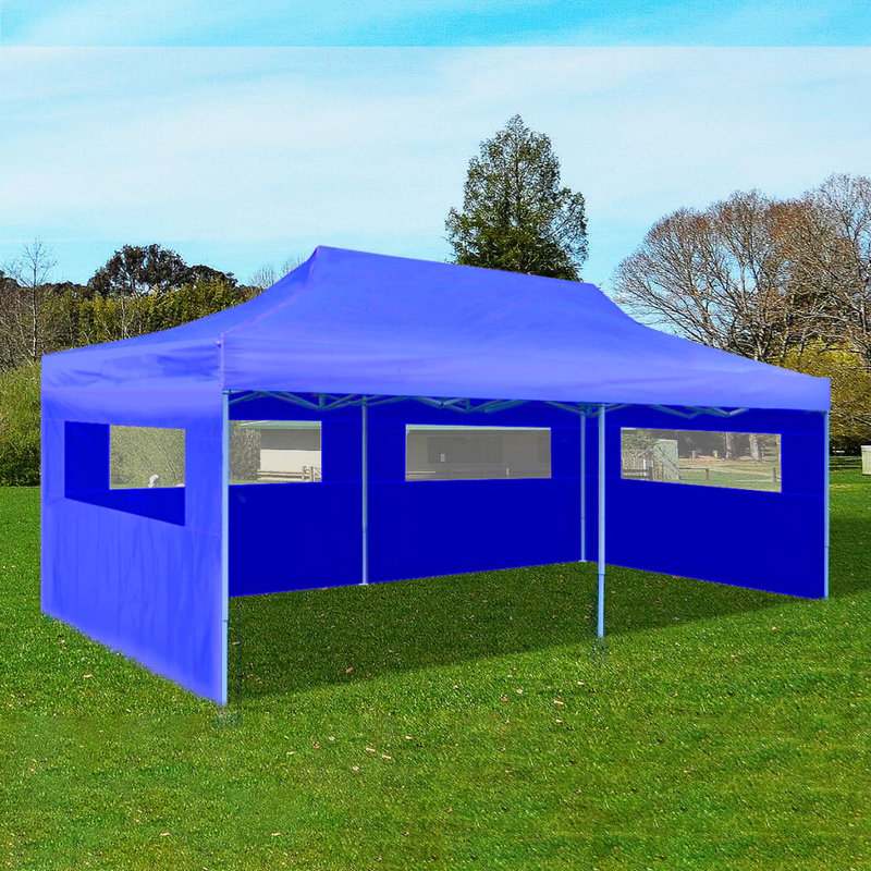 6m x 3m Steel Party Tent, Blue