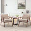 Fauteuil à oreilles Mid-Century - Tissu technique - Structure en bois d'hévéa-328621816