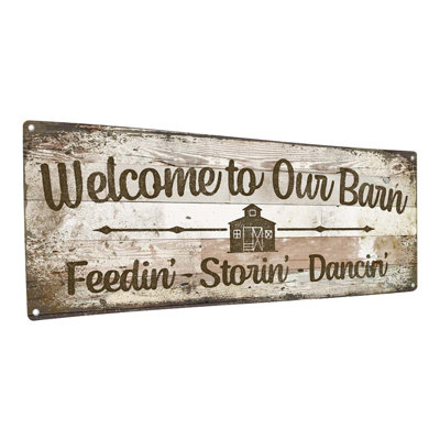 Enseigne rustique «Welcome to our Barn»