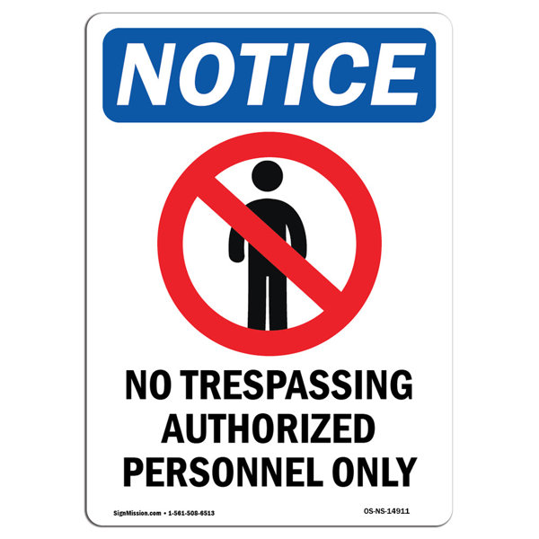 SignMission No Trespassing Decal Sign | Wayfair