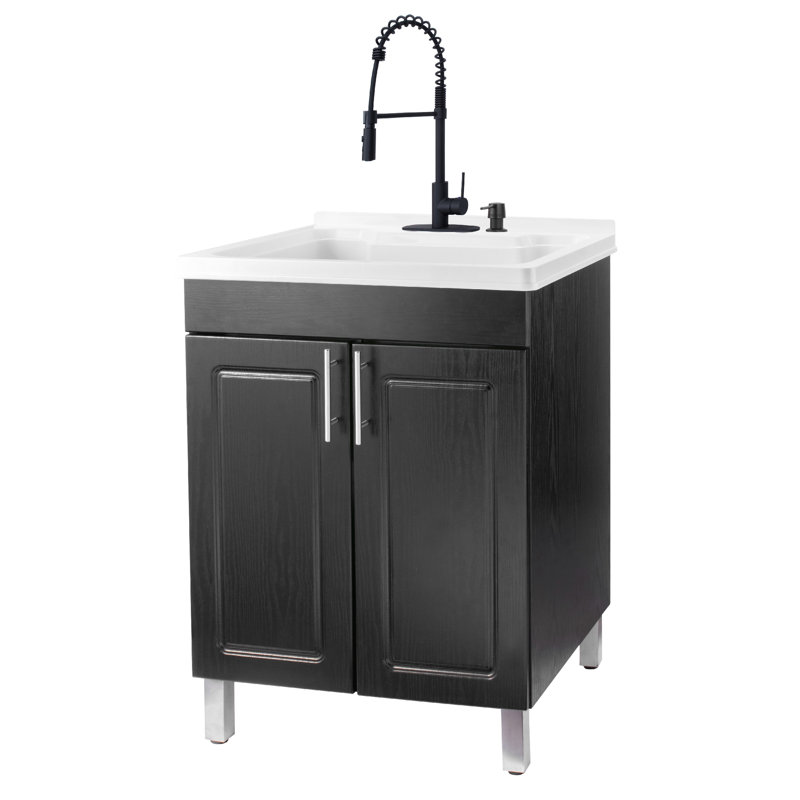 Ensemble de meuble-lavabo simple 25 po Hameda, Noir, noir, noir, noir